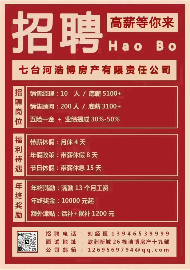 浩博房產(chǎn)高薪誠聘